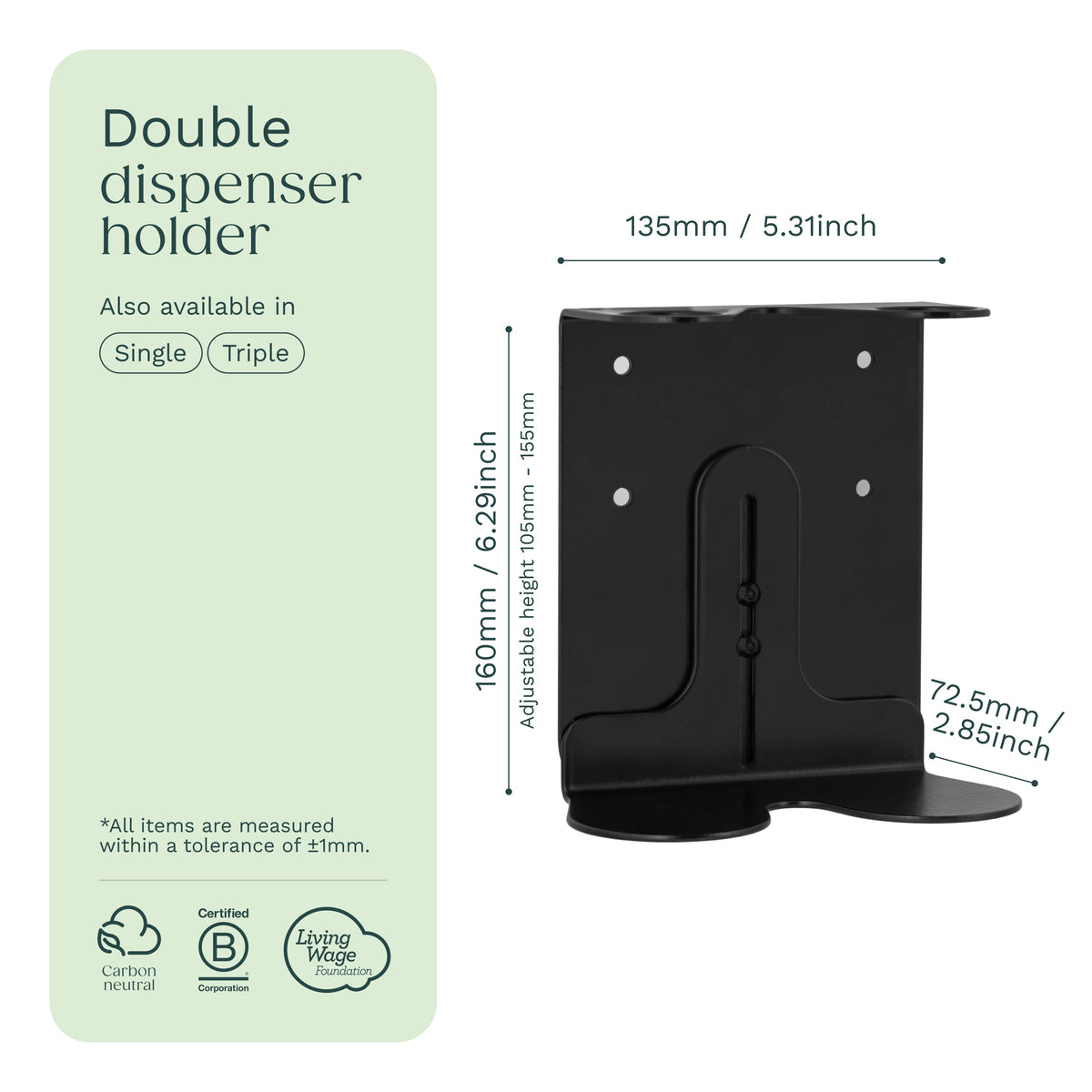 Black Double Bottle Holder