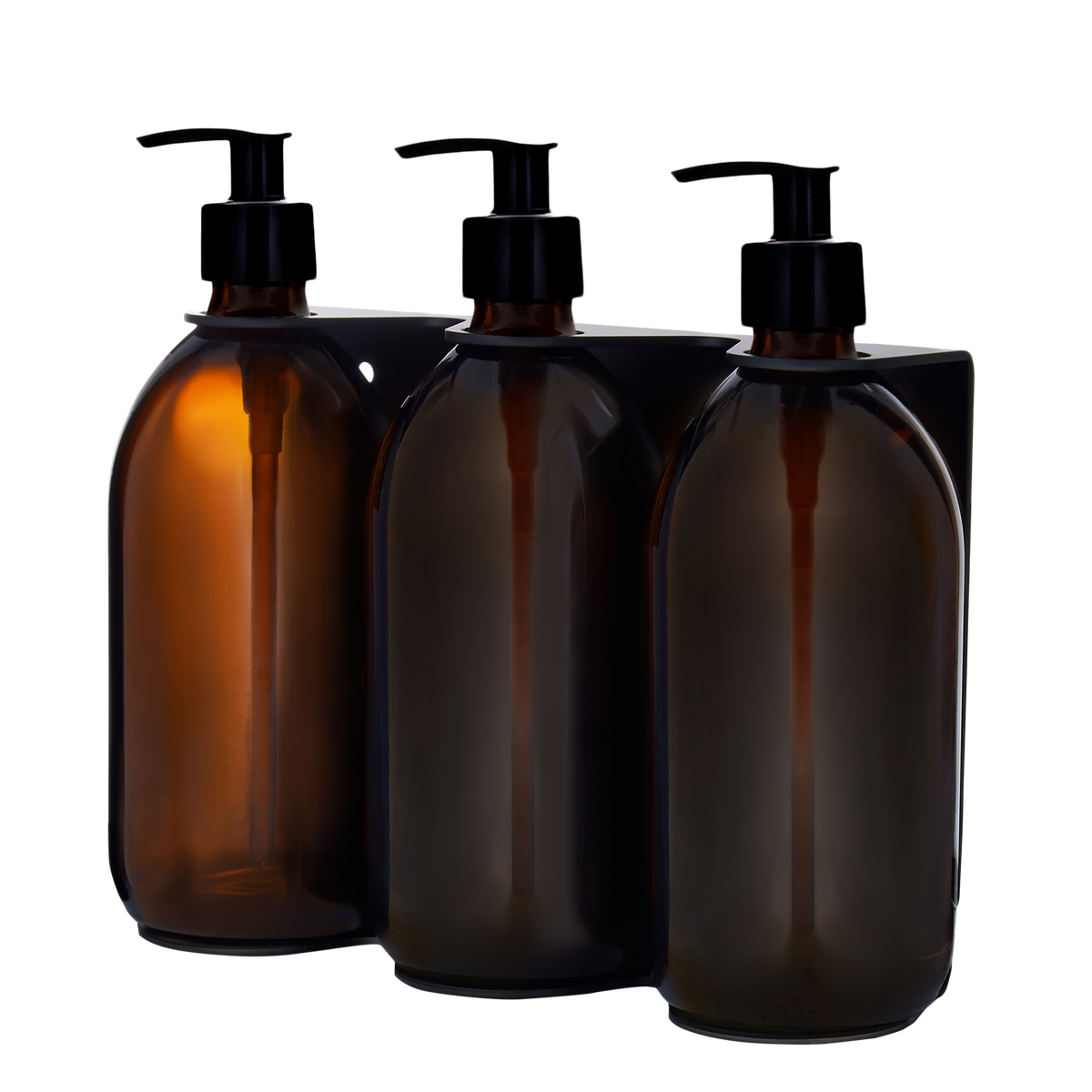 Black Triple Wall Mounted Soap Dispenser