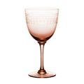 four rose crystal wine glasses with ovals design