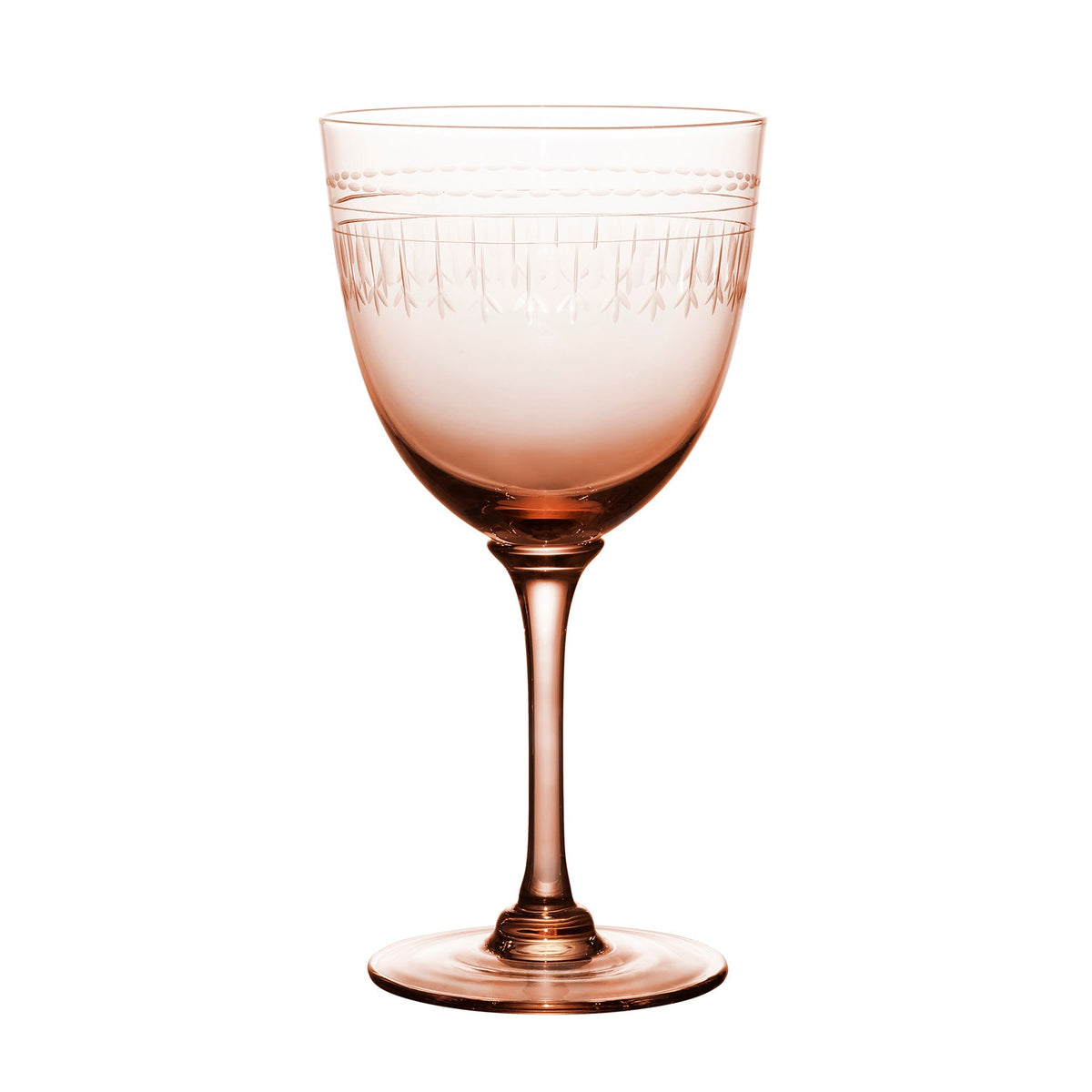 four rose crystal wine glasses with ovals design