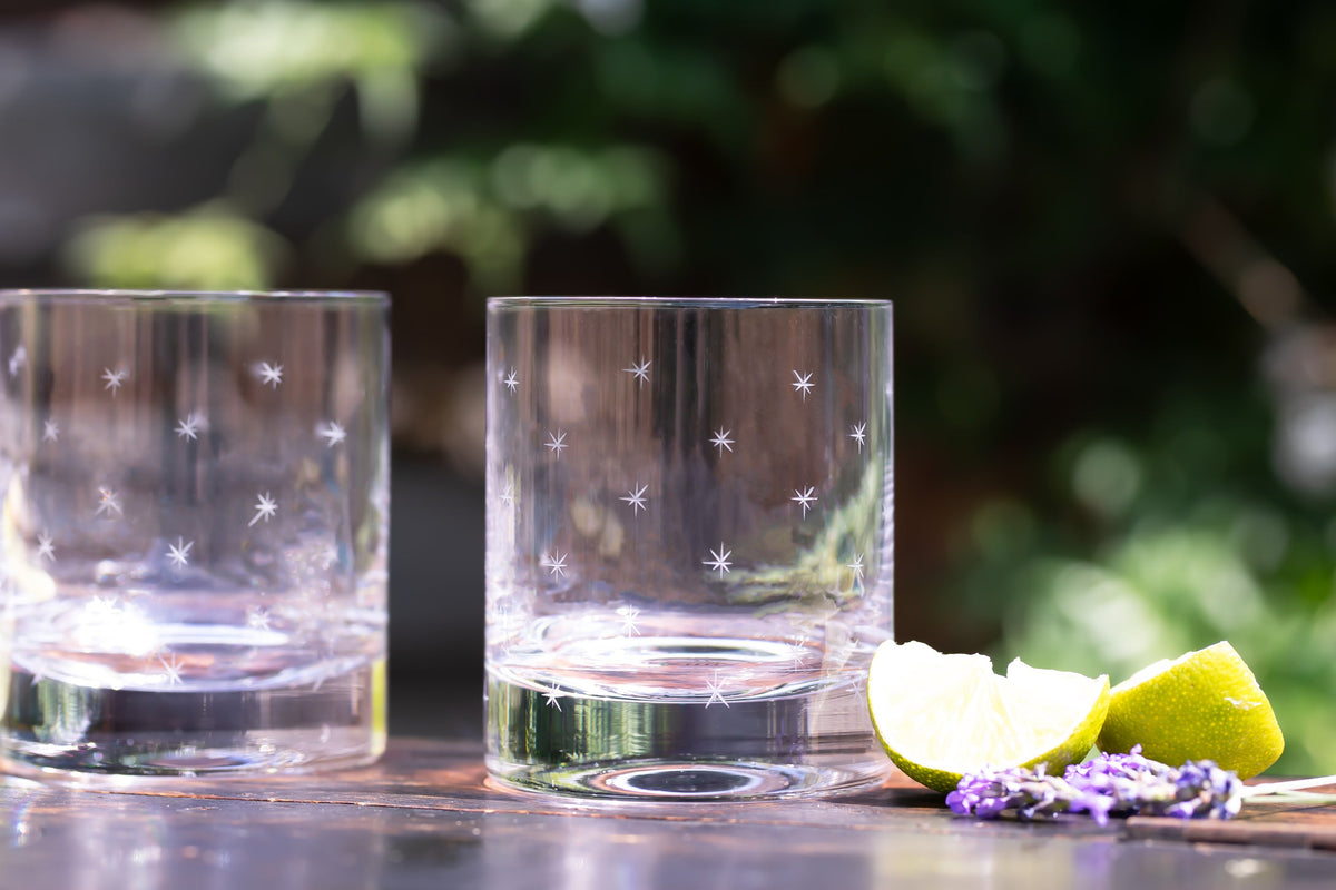 Crystal Whisky Glasses with Stars Design